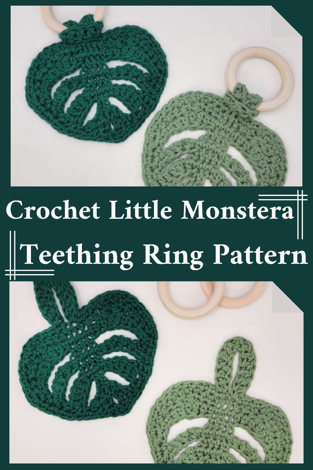 Crochet Little Monstera Teething Ring Pattern