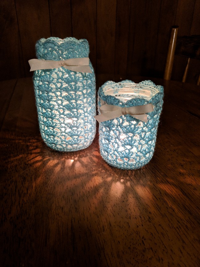 Crochet Lovely Lace Mason Jar Cover Pattern