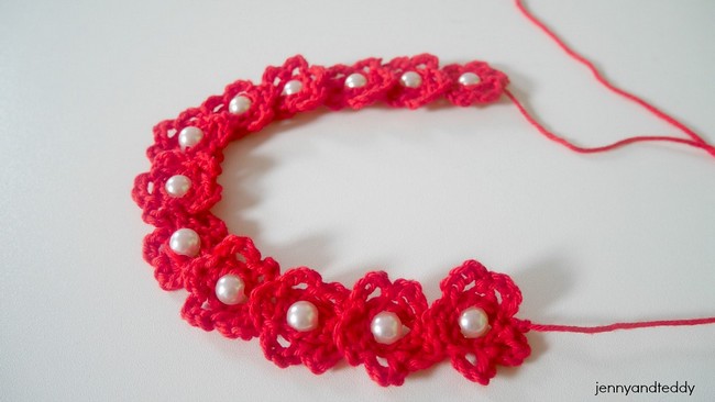 Crochet Marybeth Beaded Flower Headband Pattern 