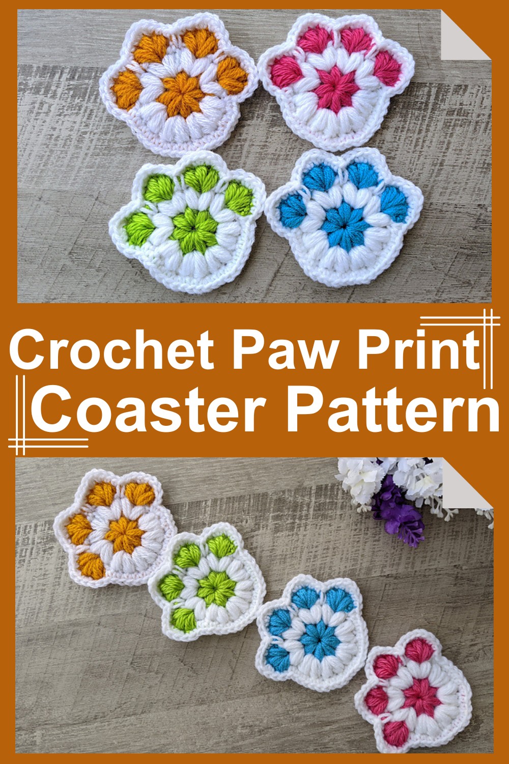 Crochet Paw Print Coaster Pattern