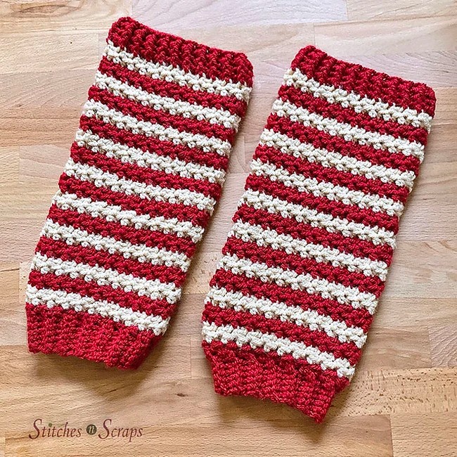 Crochet Peppermint Candy Leg Warmers Pattern