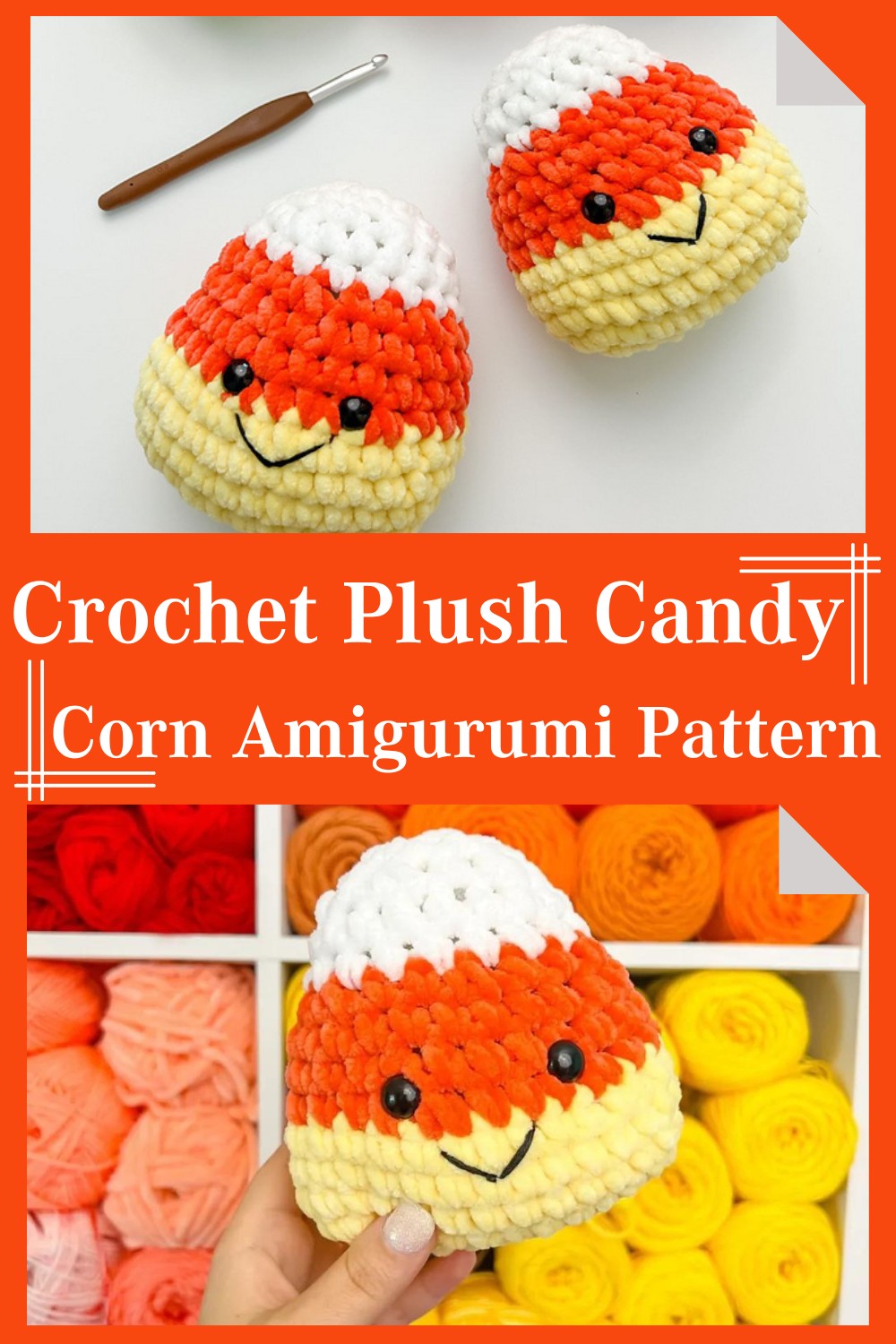 Crochet Plush Candy Corn Amigurumi Pattern