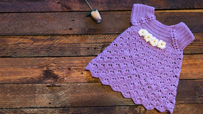 Crochet Purple Baby Dress Pattern