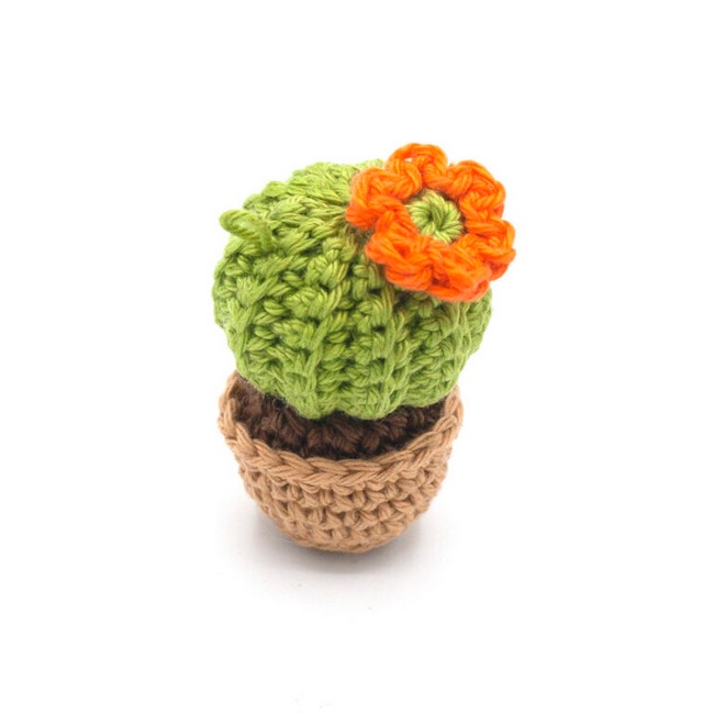 Crochet Round Cactus Keychain Pattern