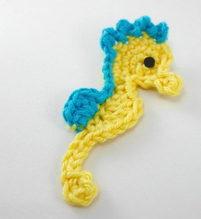 Crochet Seahorse Applique Pattern