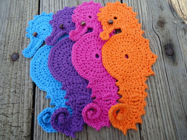 Crochet Seahorse Coaster Pattern