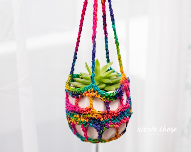 Crochet Small Plant Hanger Pattern