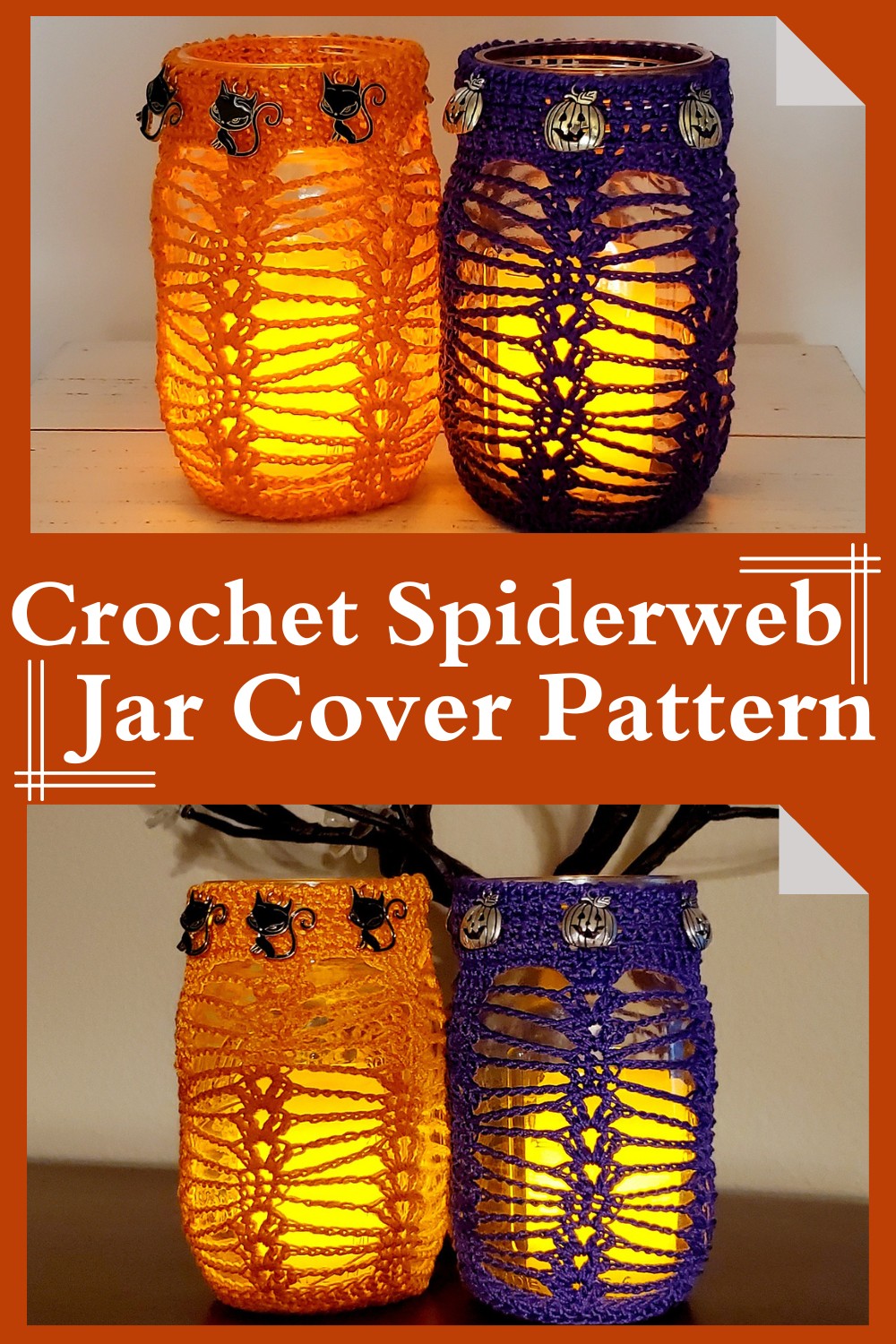 Crochet Spiderweb Jar Cover Pattern