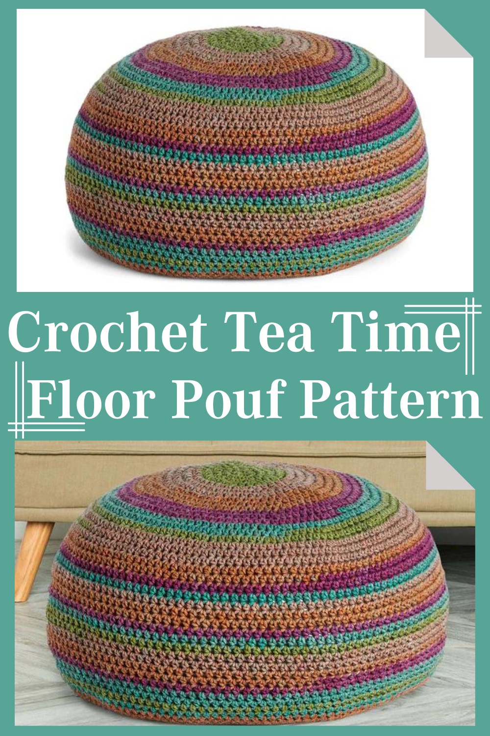 Crochet Tea Time Floor Pouf Pattern