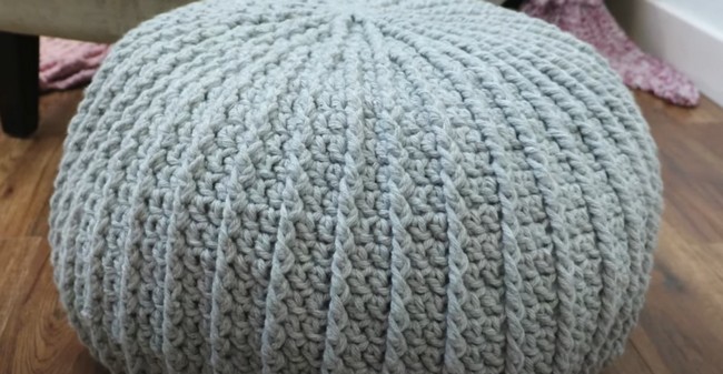 Crochet Textured Floor Pouf Tutorial