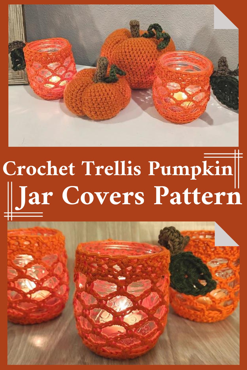 Crochet Trellis Pumpkin Jar Covers Pattern