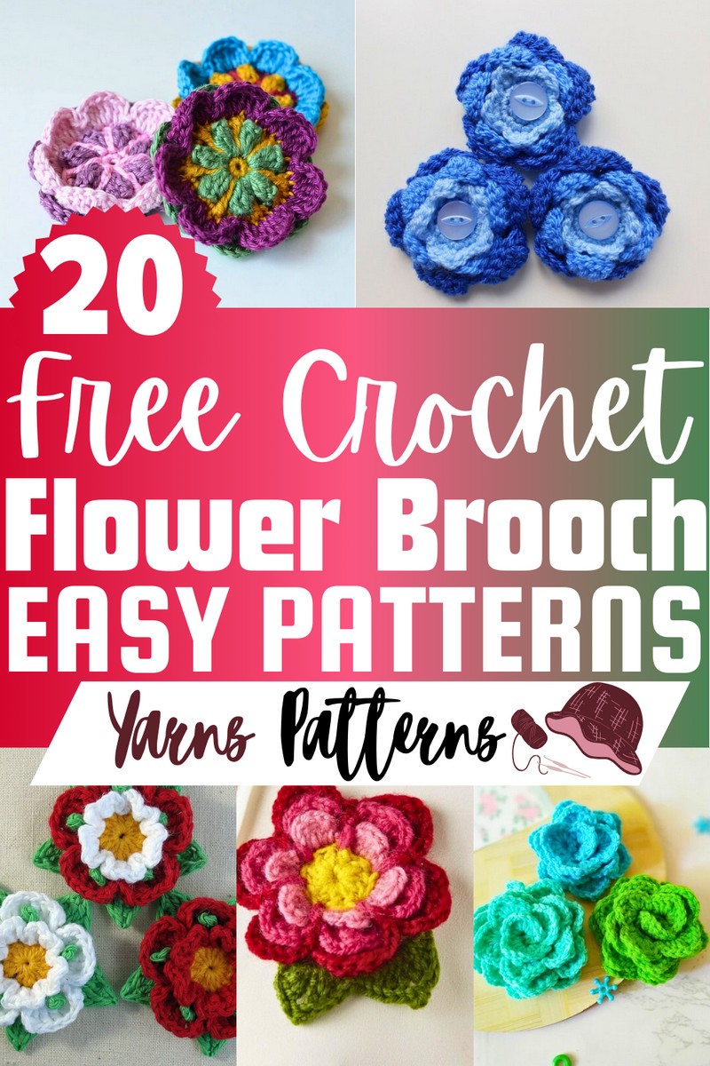 Free Crochet Flower Brooch Patterns