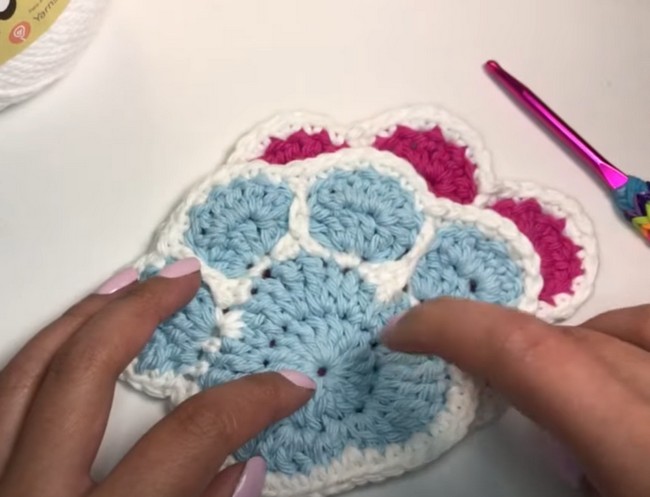 How To Crochet A Paw Print Coaster