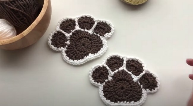 How To Crochet A Paw Print Coaster