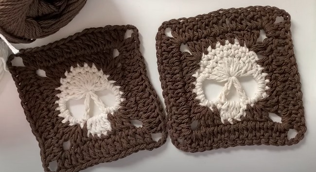 How To Crochet A Skull Granny Square 