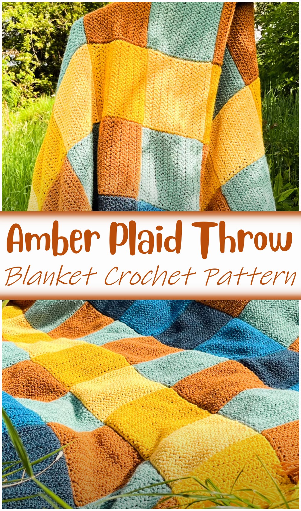 Amber Plaid Throw Blanket