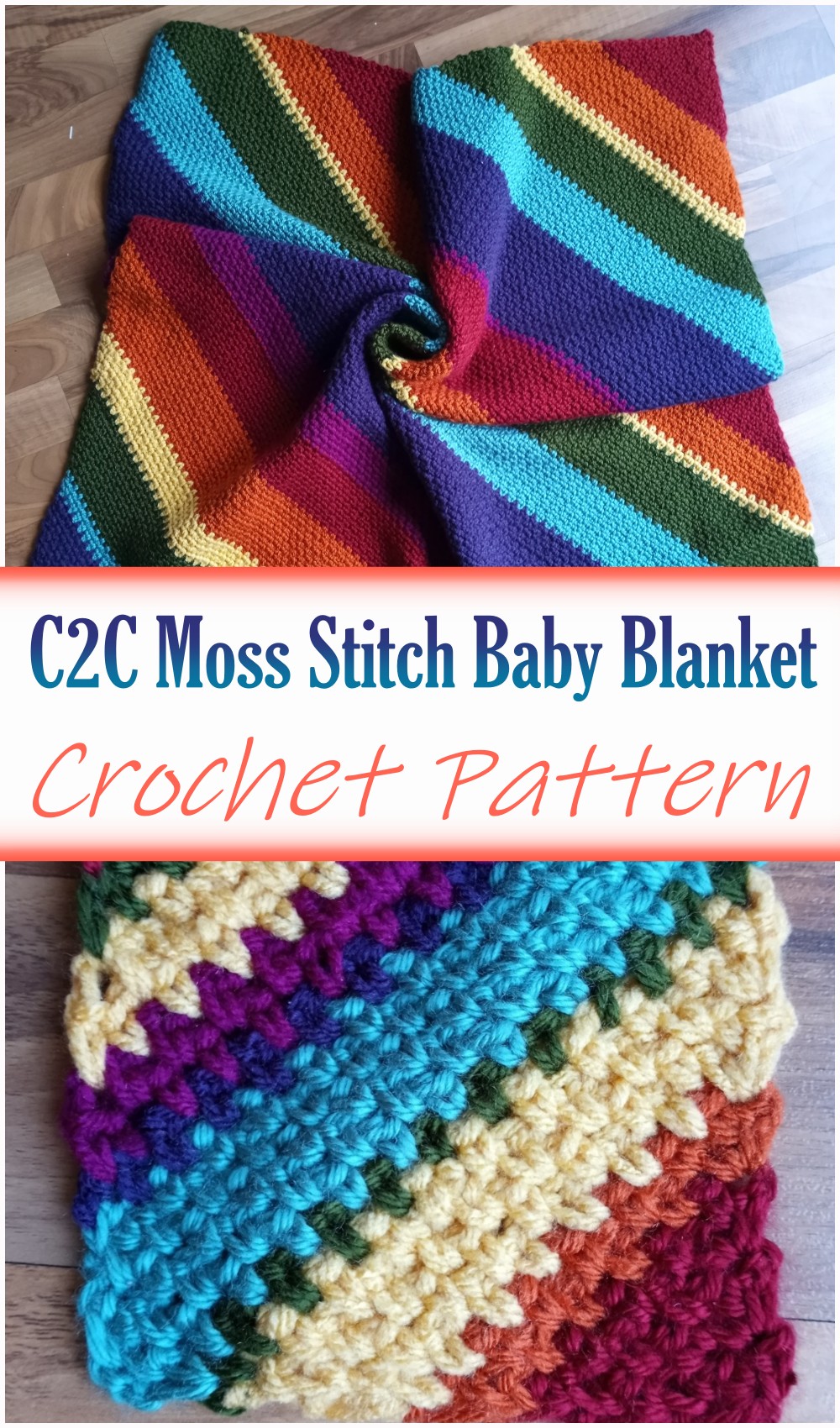 C2C Moss Stitch Baby Blanket