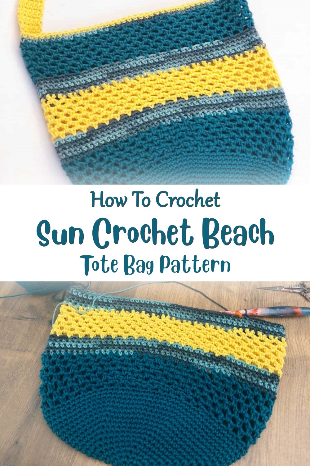 Coastal Sun Crochet Beach Tote Bag Pattern