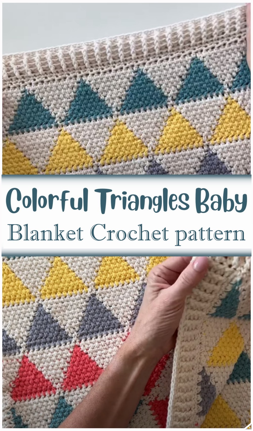 Crochet Colorful Triangles Baby Blanket 1