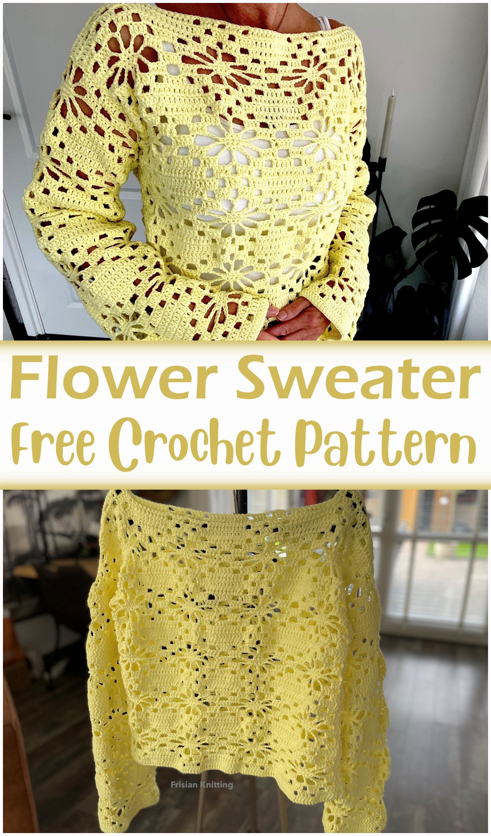 Crochet Flower Sweater