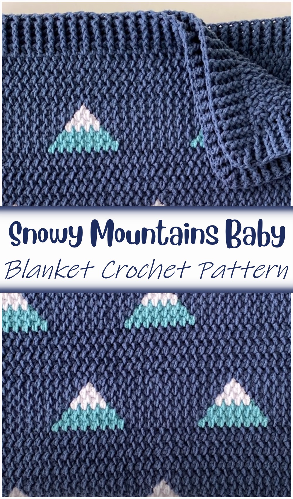 Crochet Snowy Mountains Baby Blanket