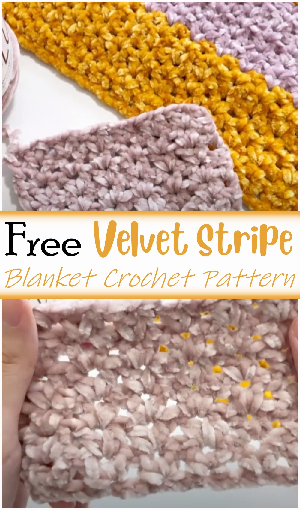 Crochet Velvet Stripe Blanket