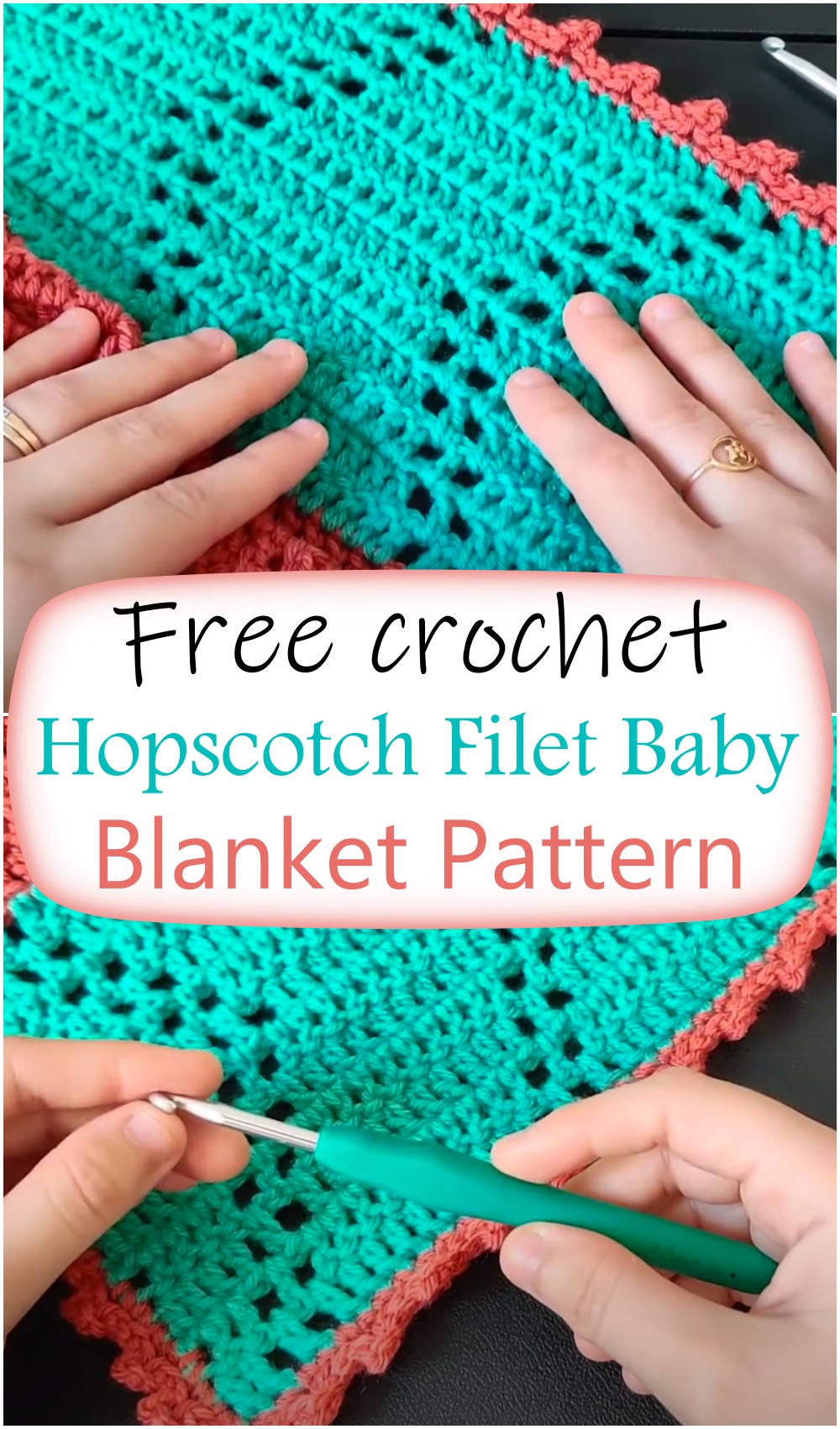 Hopscotch Filet Baby Blanket 2