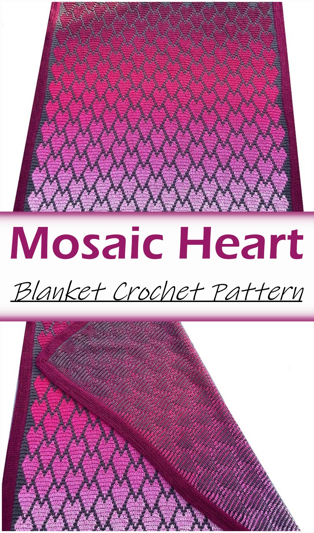 Mosaic Crochet Heart Blanket