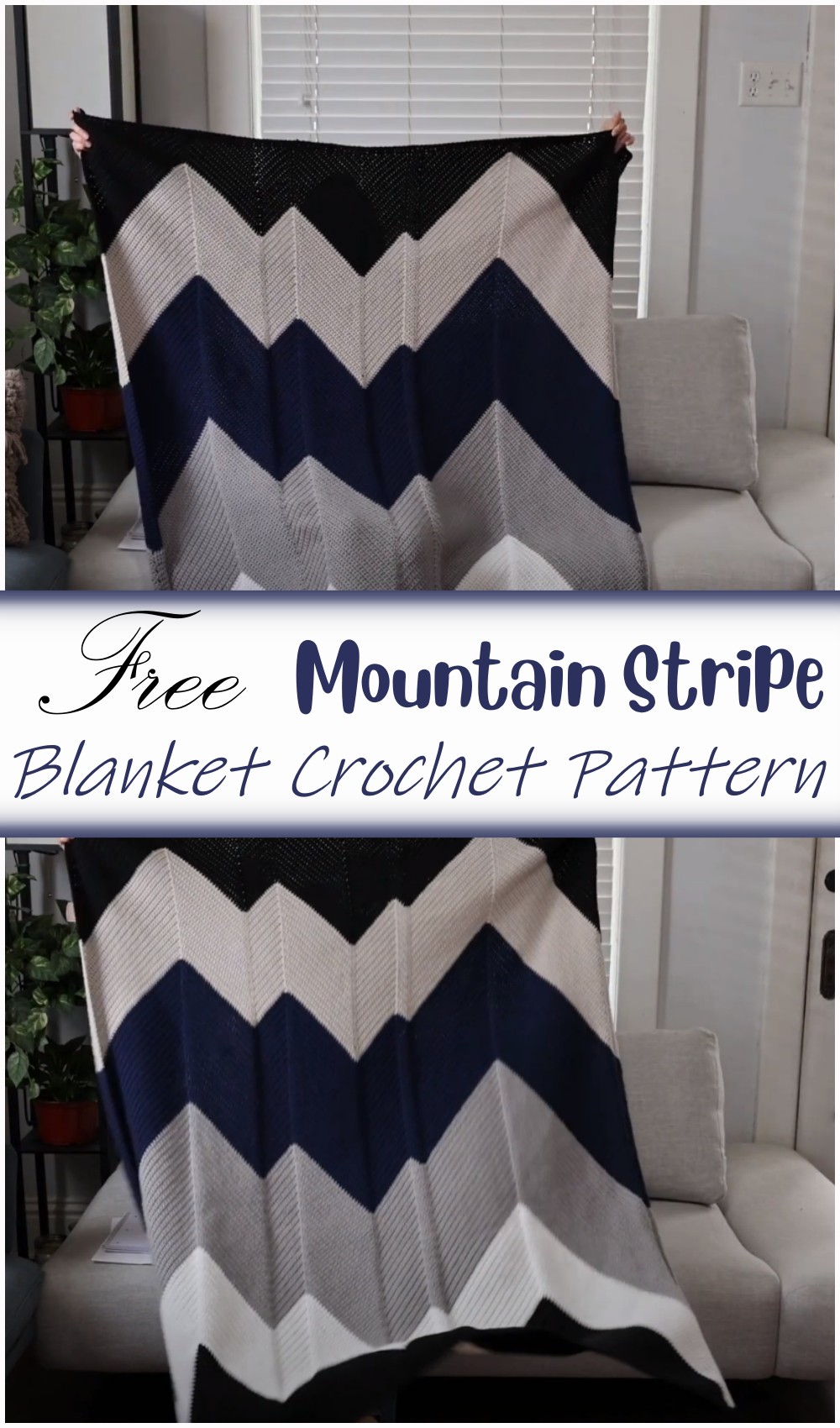 Mountain Stripe Crochet Blanket