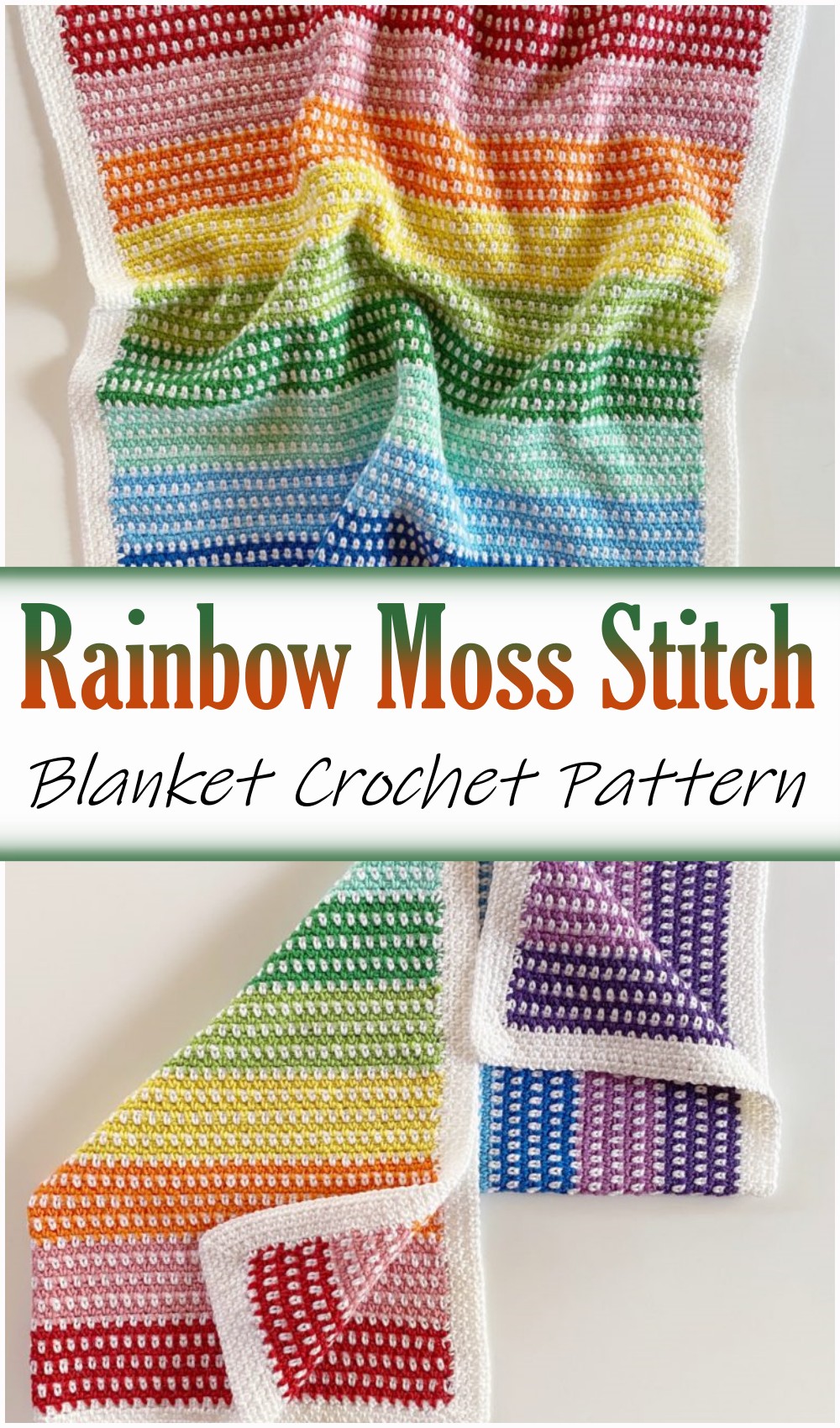 Rainbow Moss Stitch Blanket