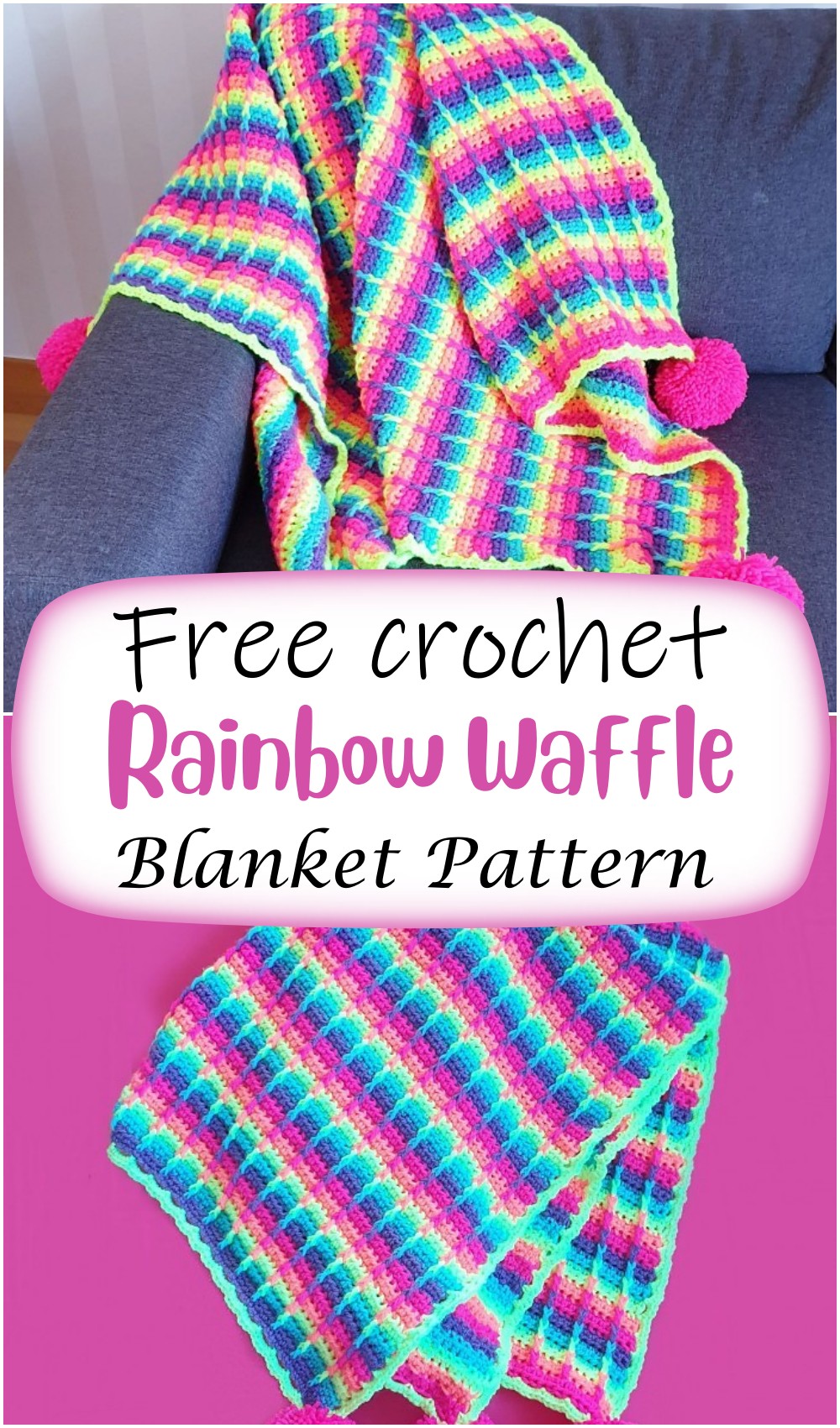 Rainbow Waffle Blanket