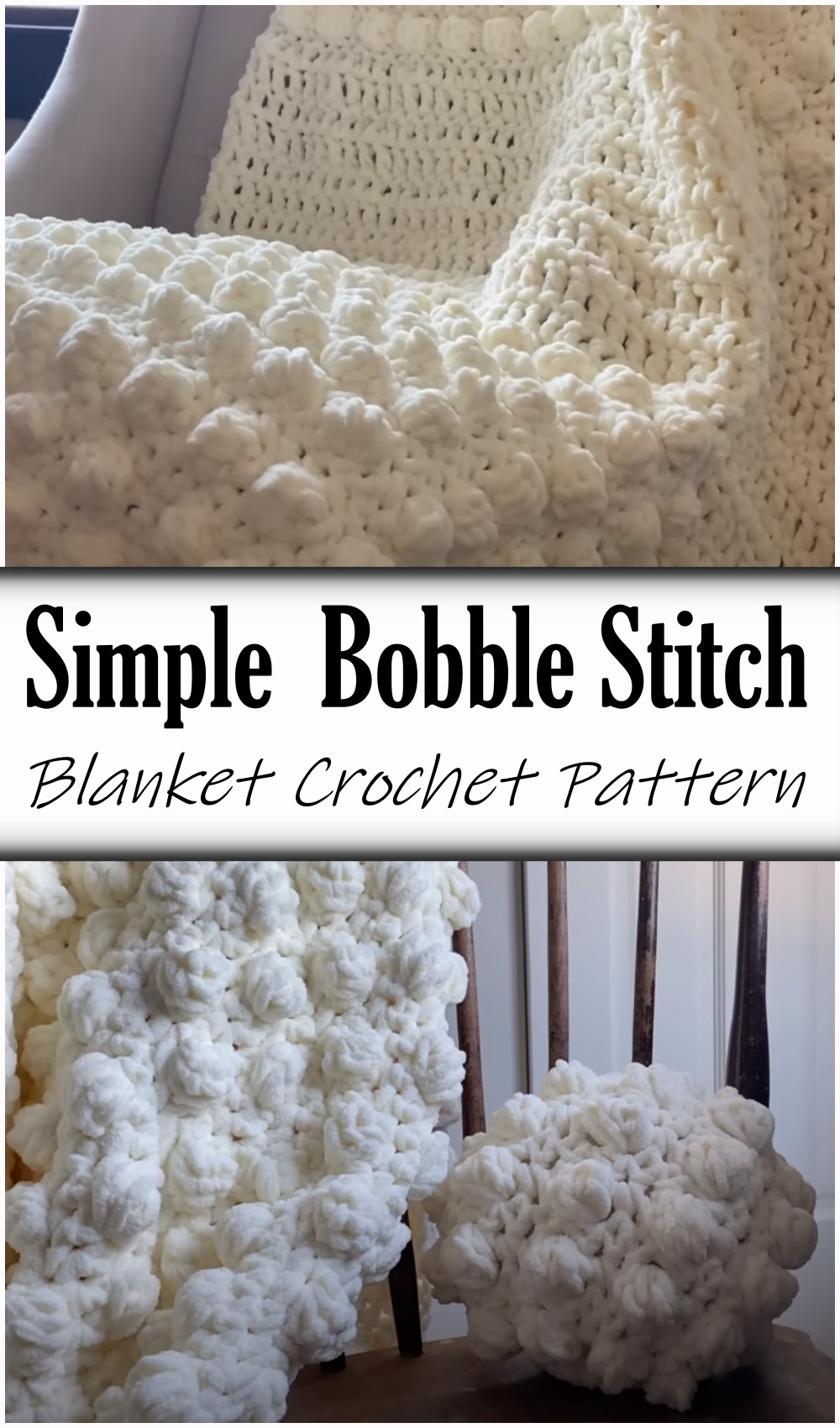 Simple Crochet Bobble Stitch Blanket