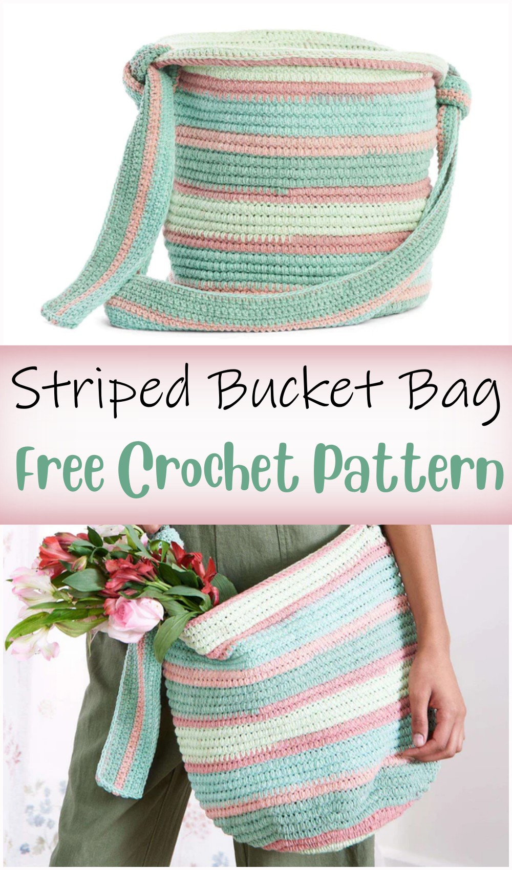 Striped Bucket Bag