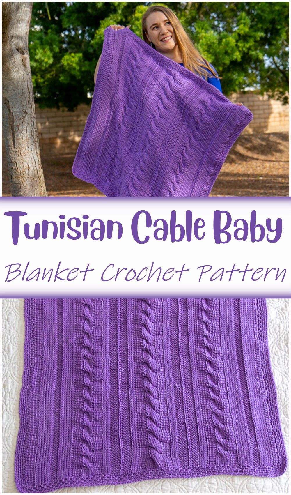 Tunisian Cable Baby Blanket