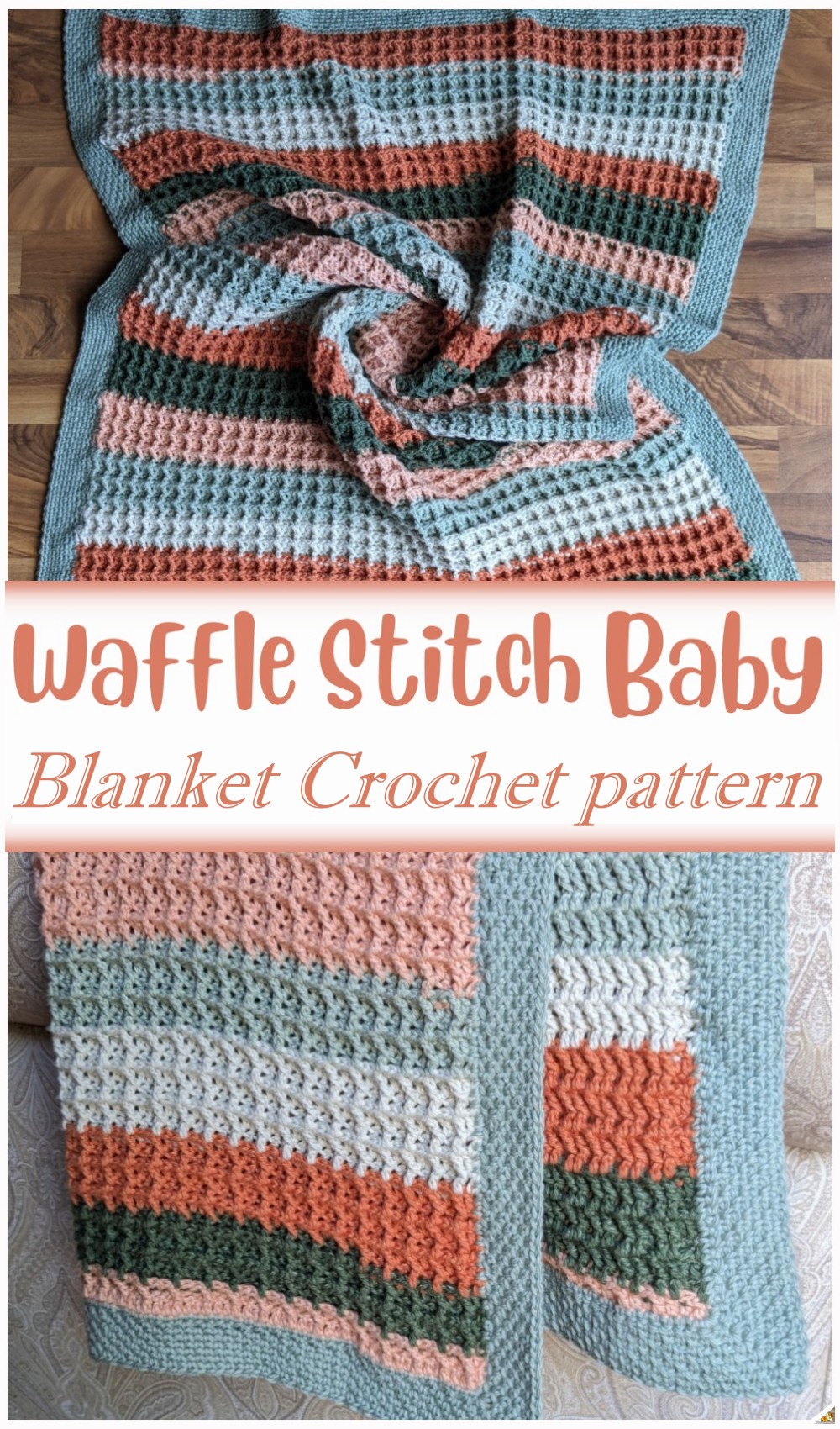 Waffle Stitch Baby Blanket 1