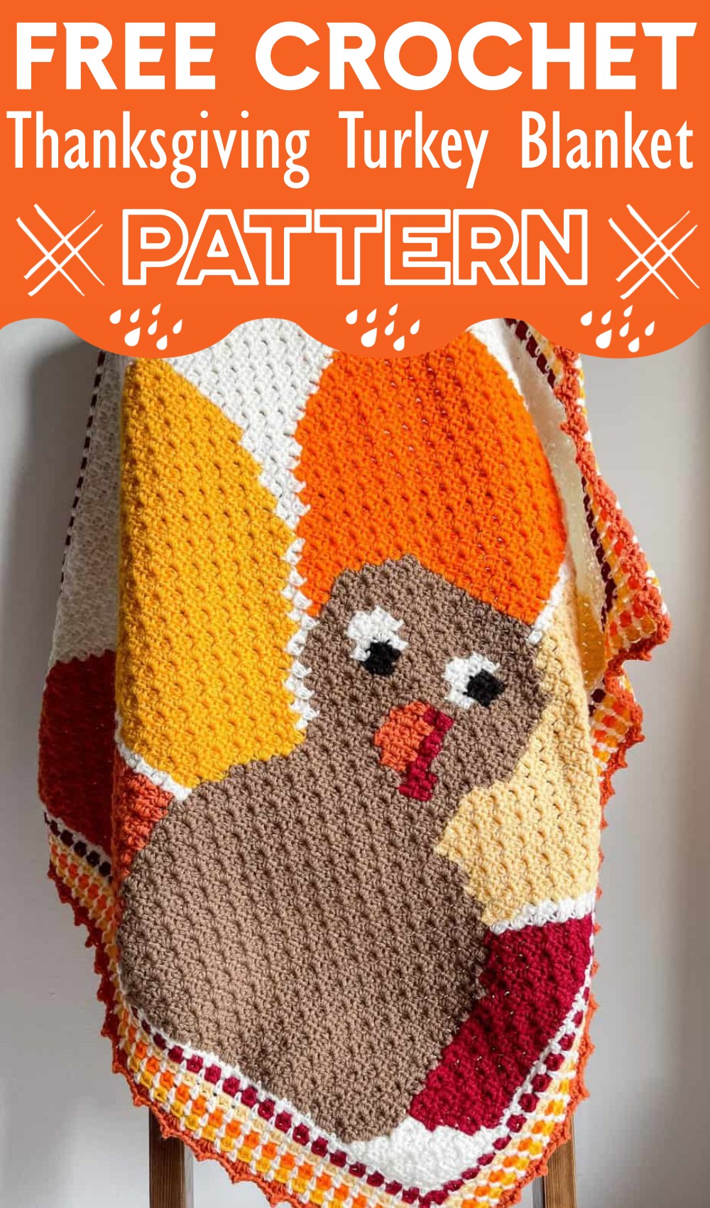 Crochet Thanksgiving Turkey Blanket