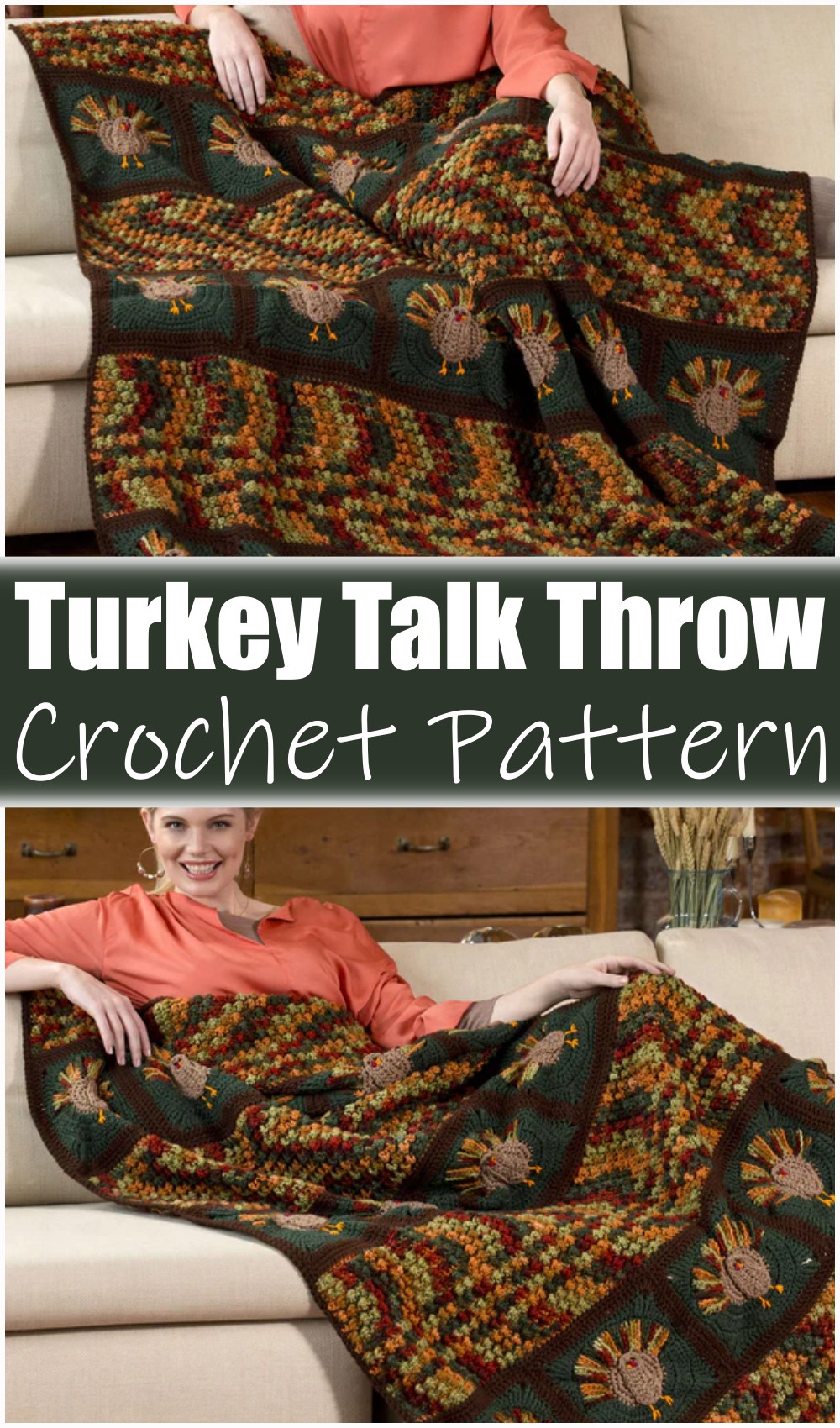 Crochet Turkey Talk Throw