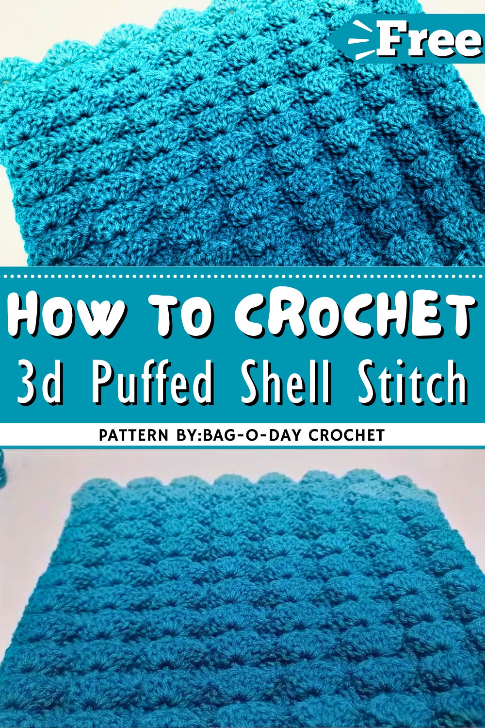 Crochet 3d Puffed Shell Stitch Tutorial Pattern