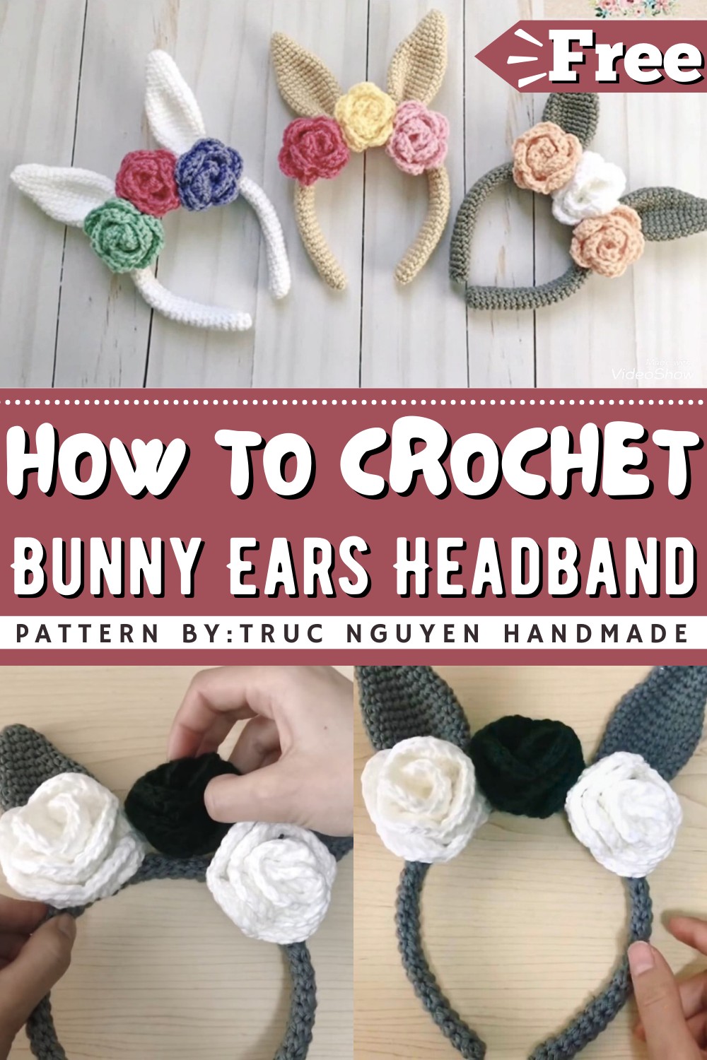 Crochet Bunny Ears Headband