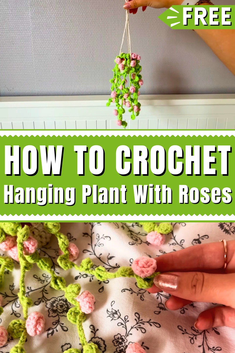 How To Crochet A Hanging Plant With Roses