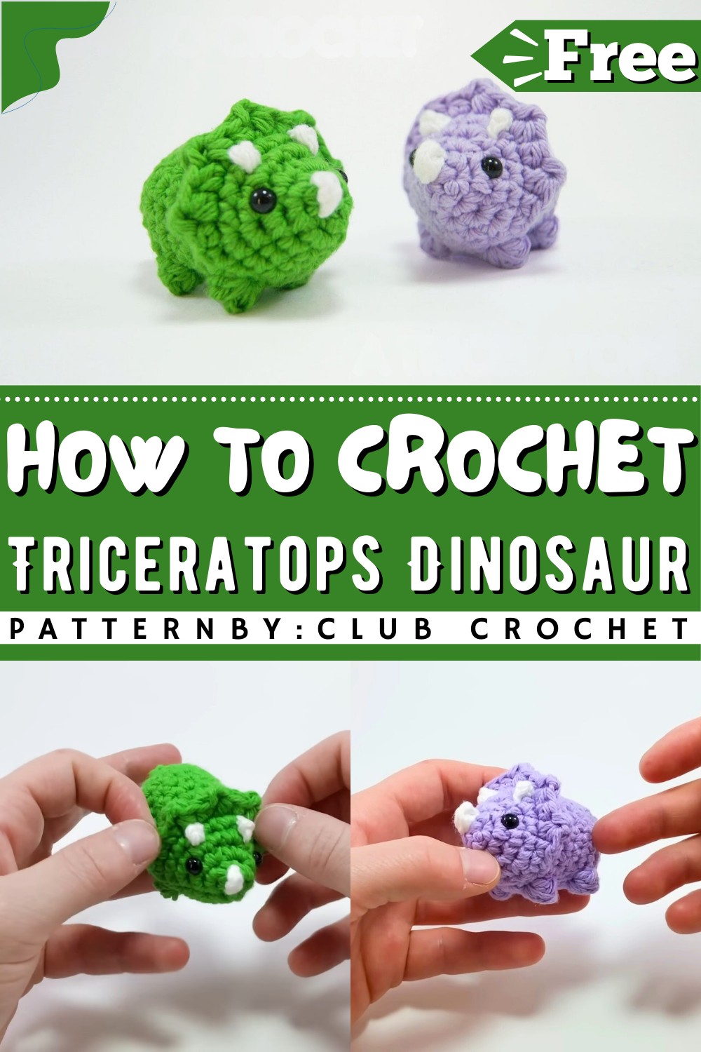 How To Crochet A Triceratops Dinosaur