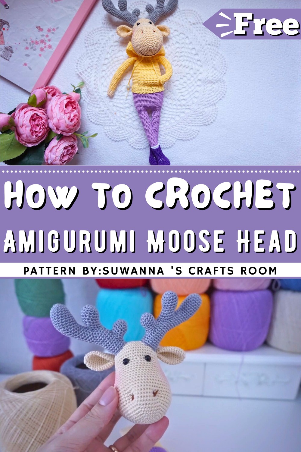 Amigurumi Moose Head