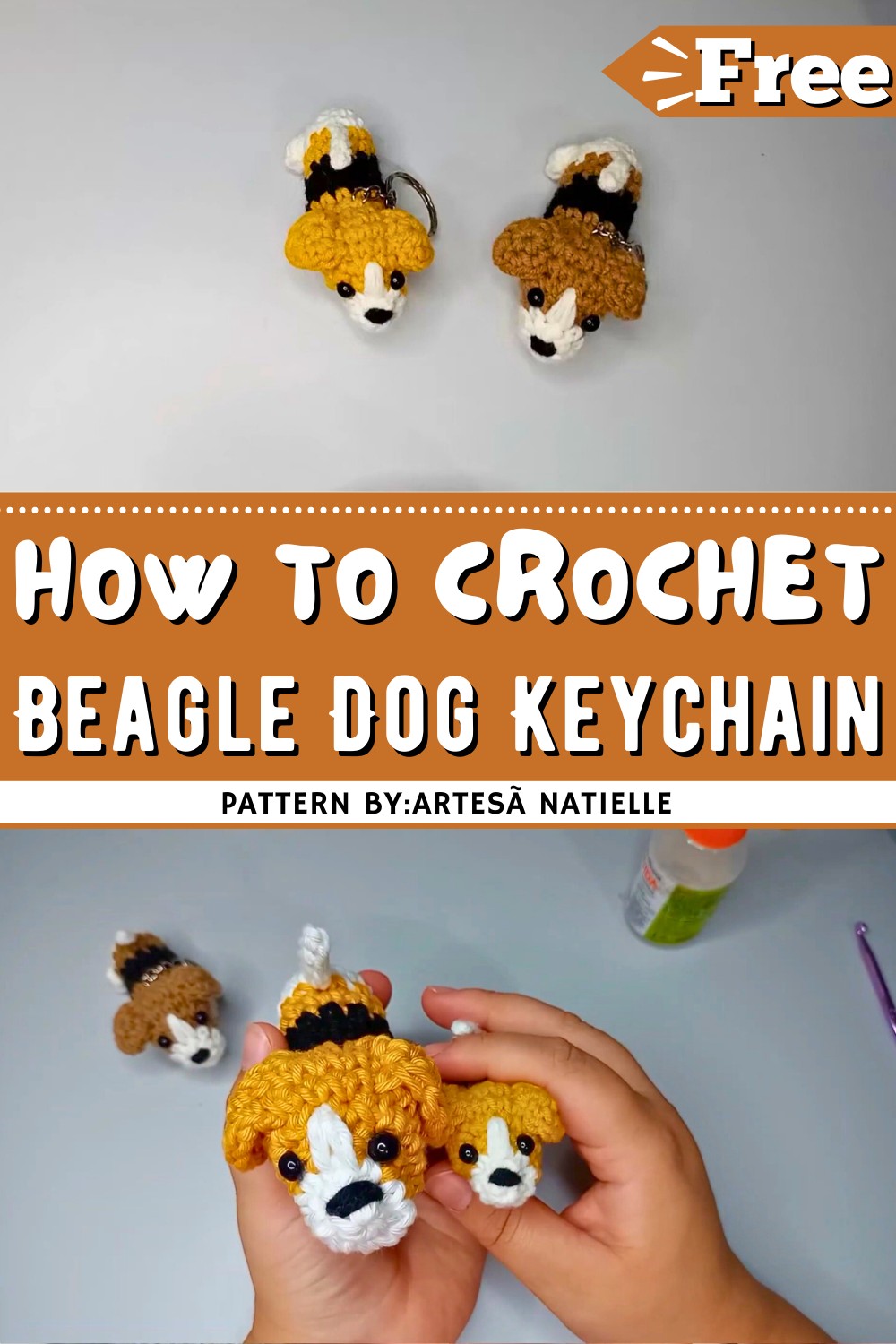 Beagle Dog Amigurumi Keychain Tutorial