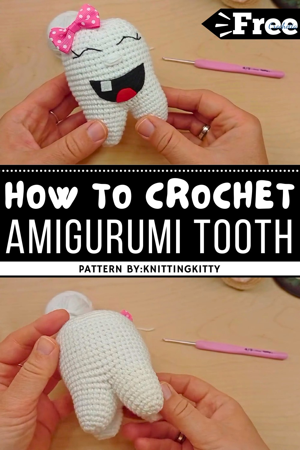 Crochet Amigurumi Tooth Step By Step