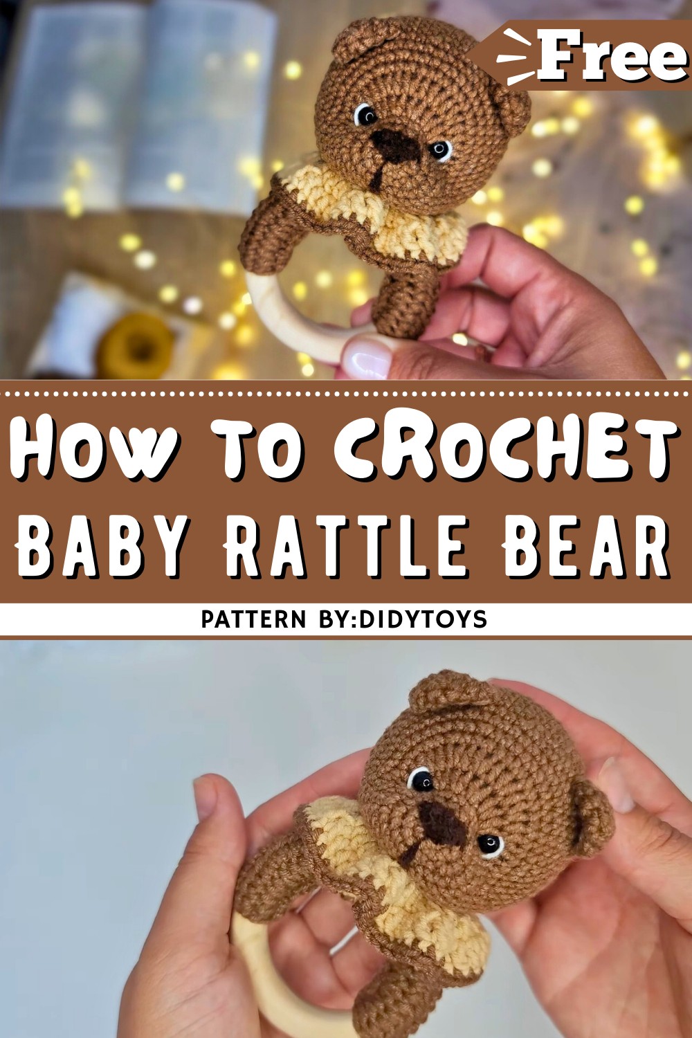 Crochet Baby Rattle Bear Free Amigurumi