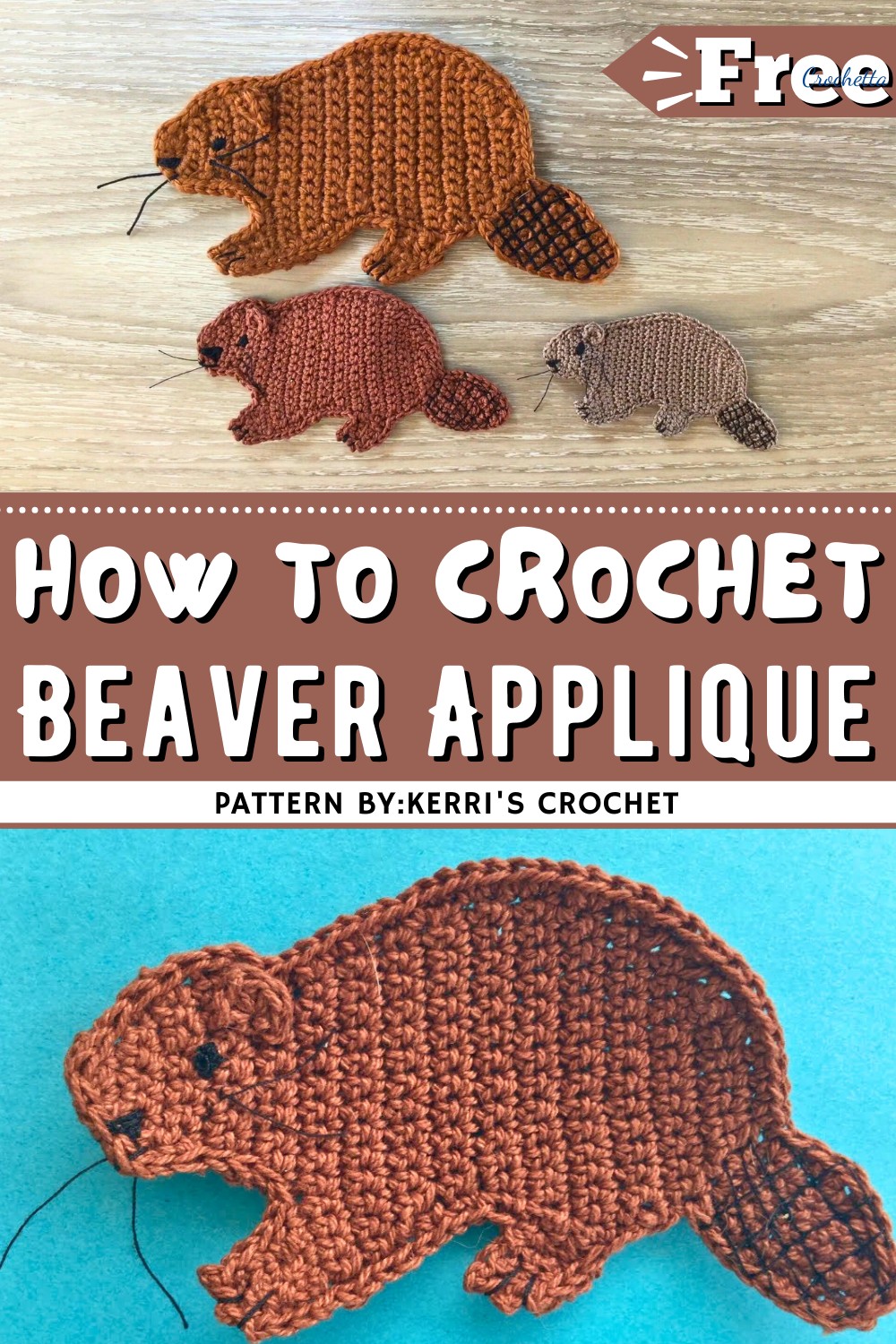 Crochet Beaver Applique