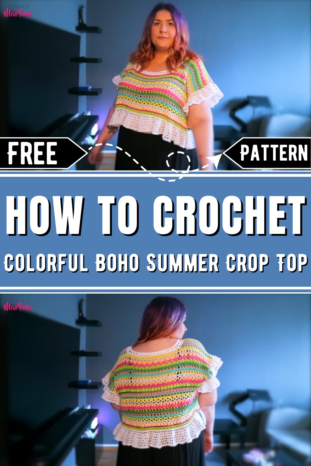 Crochet Colorful Boho Summer Crop Top