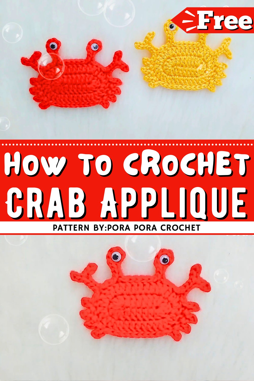 Crochet Crab Applique