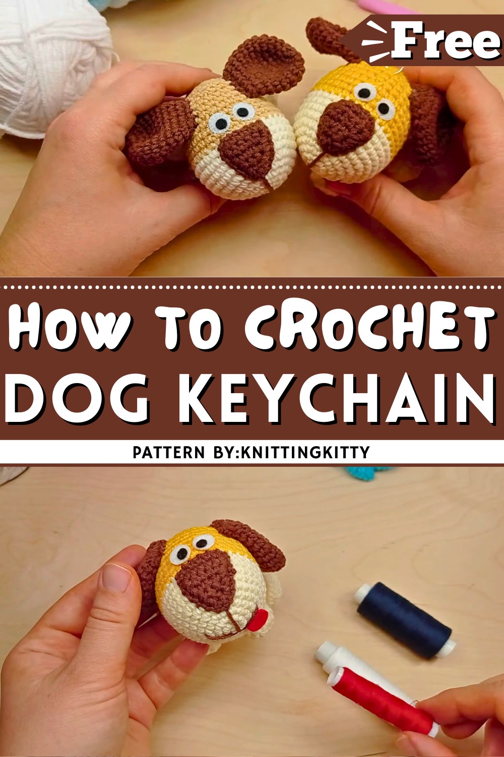 Crochet Dog Keychain Tutorial