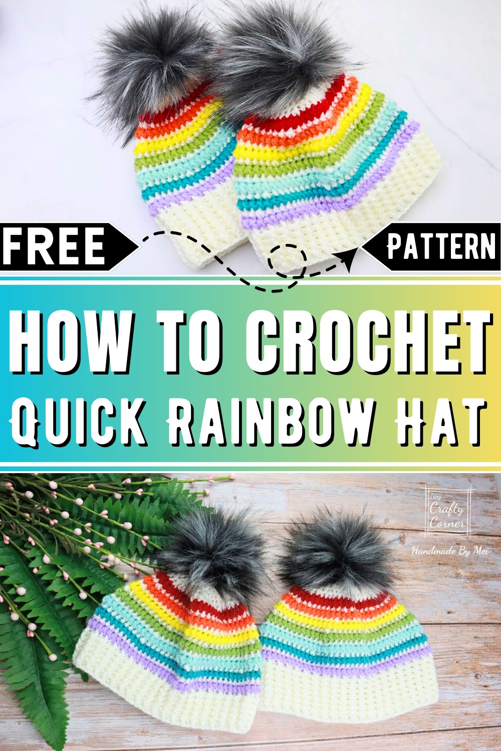Crochet Easy And Quick Rainbow Hat